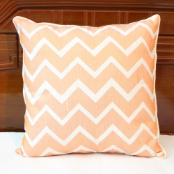 Chevron embroidered linen decorative pillow cover